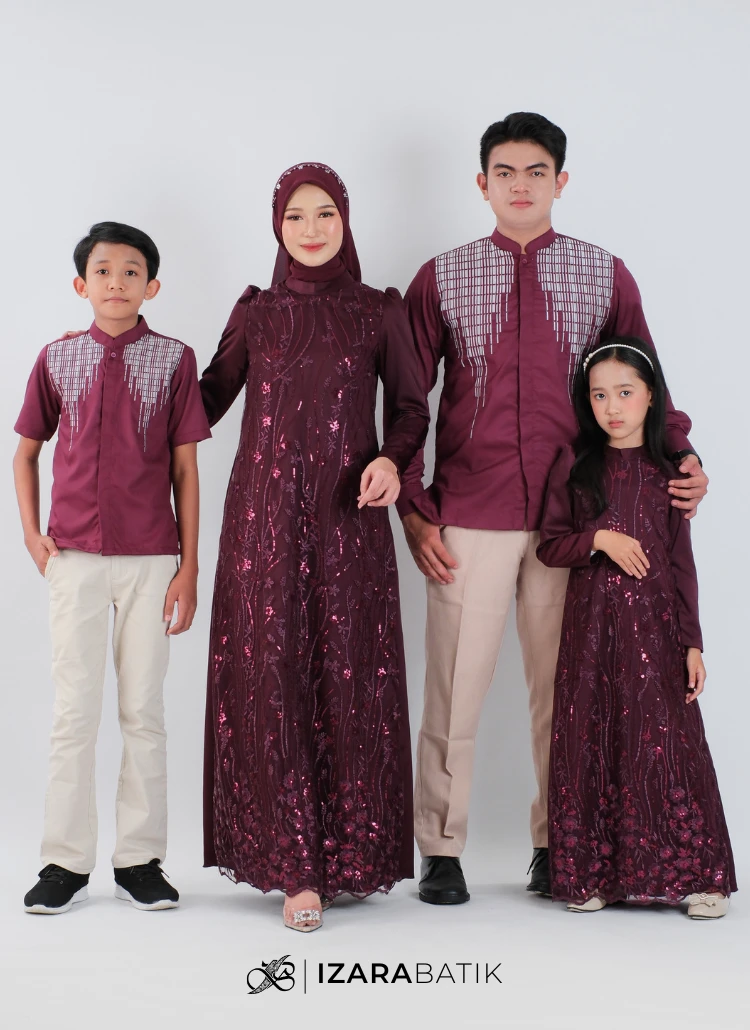 Family Set Dress Andien Raya Collection Baju Couple Sarimbit Lebaran Keluarga Muslim Gamis Koko