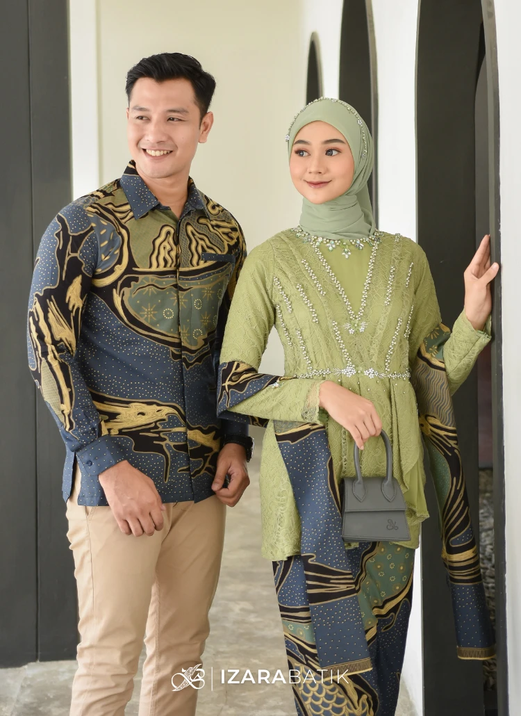 Aulia Series Set Kebaya Batik Modern Couple Wisuda Lamaran Full Payet Tunangan Kondangan Bridesmaid