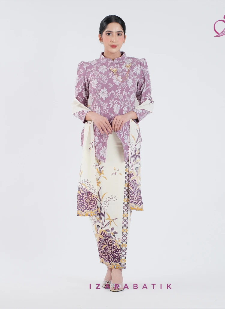 SET KEBAYA DUSTYPURPLE