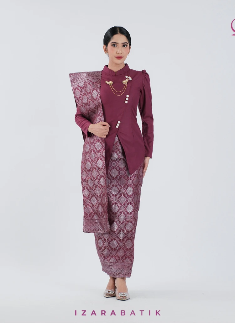 SET KEBAYA BURGUNDY