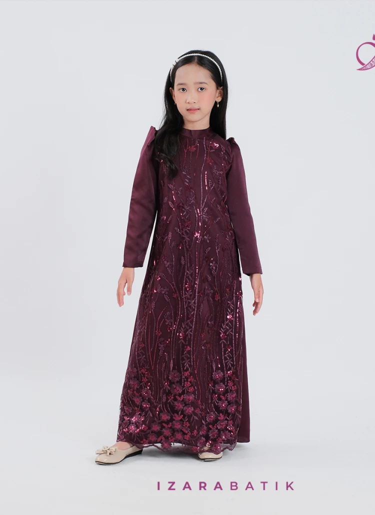 DRESS ANAK BURGUNDY XL-XXL