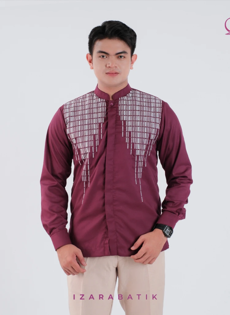 KEMEJA DEWASA BURGUNDY L