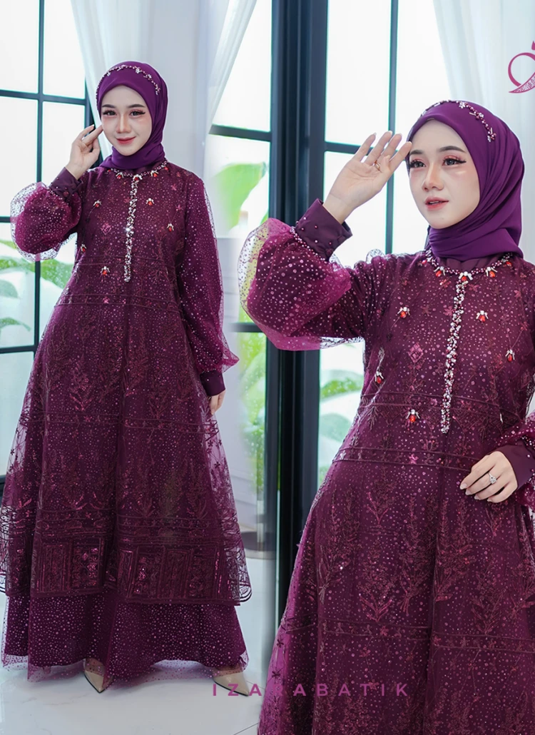 DRESS DEWASA BURGUNDY
