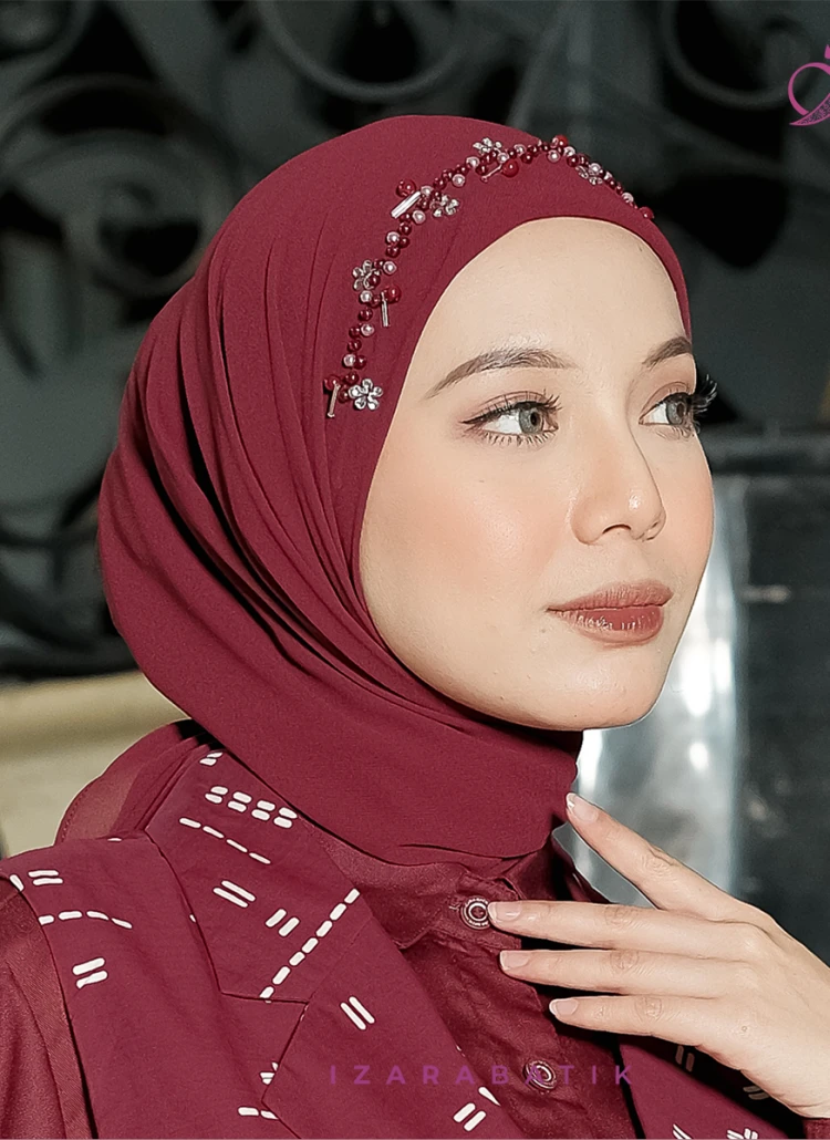 PASHMINA PAYET BURGUNDY