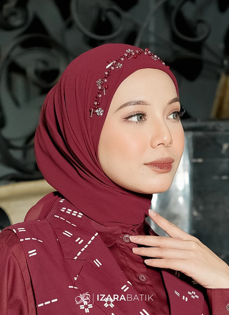 PASHMINA PAYET BURGUNDY