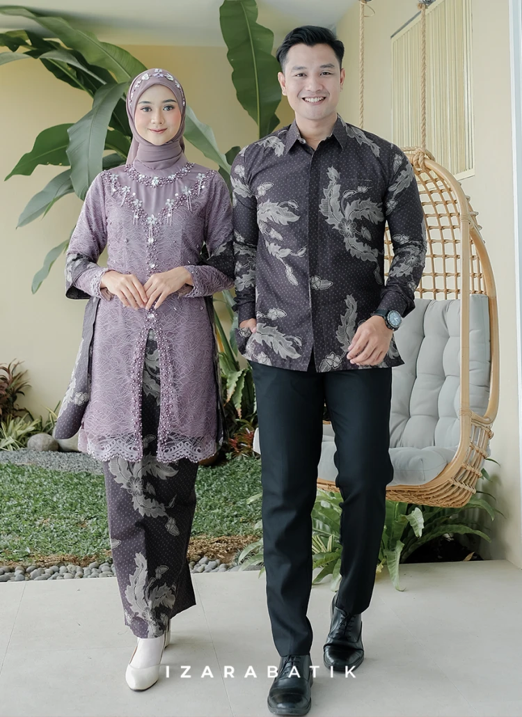 Anggita Taro Set Kebaya Batik Modern Couple Wisuda Lamaran Full Payet Tunangan Kondangan Bridesmaid