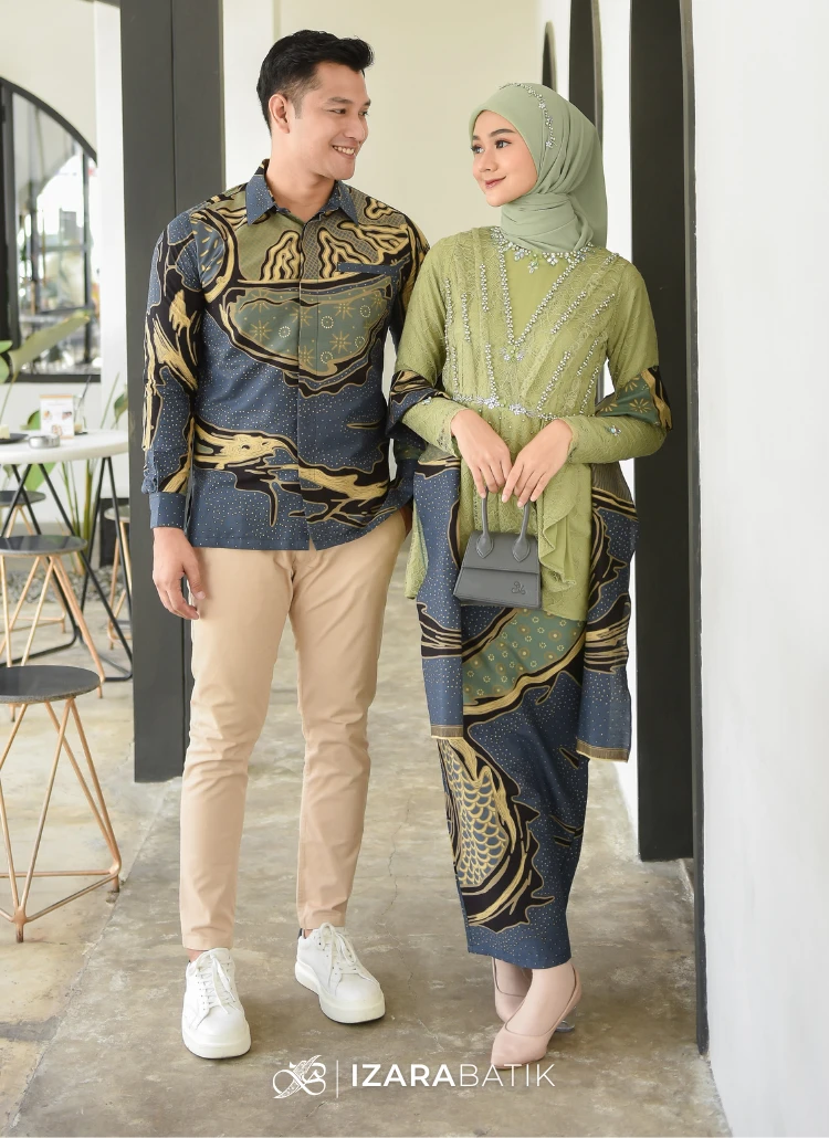 Aulia Series Set Kebaya Batik Modern Couple Wisuda Lamaran Full Payet Tunangan Kondangan Bridesmaid